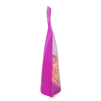 Sachets refermables en Mylar translucide violet mat avec fermeture éclair, pour emballage alimentaire, imprimés avec logo, anti-odeur