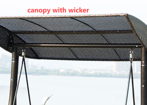 Nouvel arrivage de mobilier d'extérieur en métal osier suspendu balançoire auvent pour adultes 2 <span class=keywords><strong>places</strong></span> balançoire de jardin maison chambre rotin PE - Product Image 4