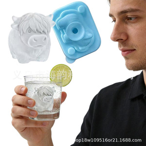 Molde de silicona para cubitos de hielo con forma de vaca de las Tierras Altas, 6 cavidades para cócteles de whisky - Product Image 5