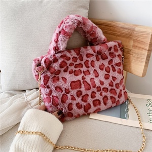 Bella Ragazza di Spalla Della Peluche Del Leopardo Borse del Tote di Crossbody Catena della <span class=keywords><strong>Pelliccia</strong></span> Del Faux Borsa - Product Image 2