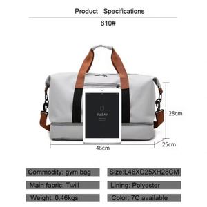 กระเป๋าออกกำลังกายขนาดใหญ่ปี 2024 สำหรับวันหยุดสุดสัปดาห์ แยกส่วนเปียกและแห้ง กันน้ำ กระเป๋าเดินทางแบบสะพายสำหรับผู้ชาย - Product Image 2