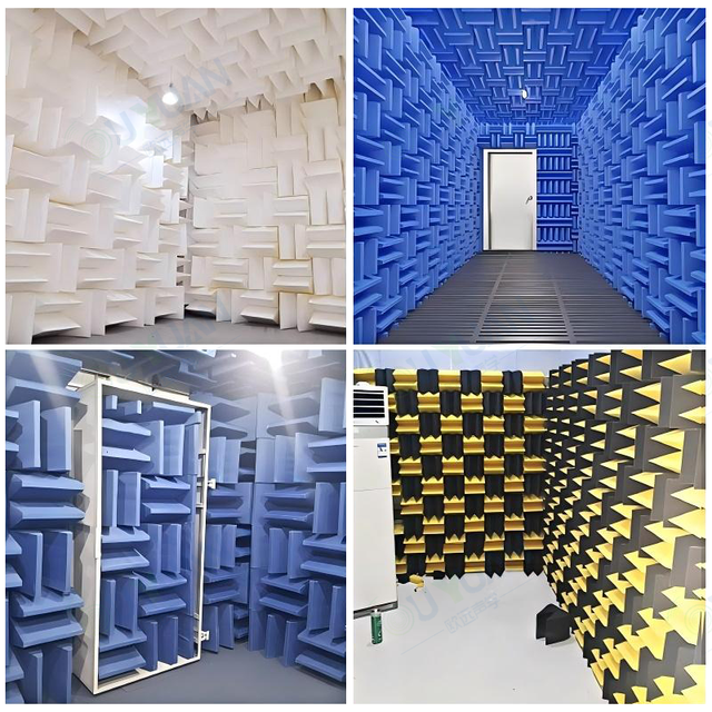 Acoustic Polyurethane Spikes Wedges Fire Resistance A/B1 Grade Eco-Friendly NRC 60% Sound Absorbing Panels Fully Semi-Anechoic