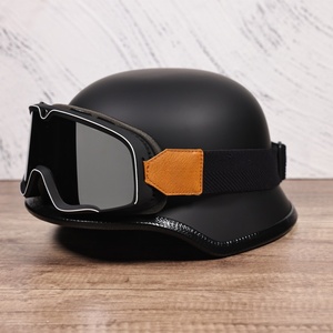 Casque allemand de <span class=keywords><strong>moto</strong></span> Hommes et femmes Casque de <span class=keywords><strong>gourde</strong></span> Cruise Motorcycle Protective Riding Breathable Light Half Helmet - Product Image 1