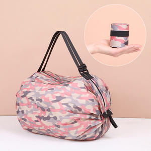 Bolso de hombro de poliéster de gran capacidad, grueso, portátil, plegable tipo acordeón, para compras. - Product Image 1
