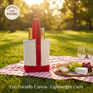 Mochila de Lona Ecológica y Moderna para 2 Botellas de <span class=keywords><strong>Vino</strong></span>, para Picnic en la Playa, <span class=keywords><strong>Estuche</strong></span> Portátil para Llevar Botellas de <span class=keywords><strong>Vino</strong></span>, para Regalo - Product Image 6