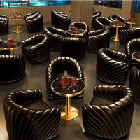 Ensemble de meubles de bar, vente en gros de magasin de cigares, fauteuil simple en bois et cuir, canapé, boîte de nuit, restaurant, table à manger, 3 chaises