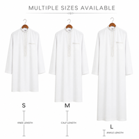 Vente en gros de Qamis/Jubbah de style saoudien à manches ouvertes pour hommes musulmans |   Couleur unie, grande taille |   Vêtements de tous les jours pour l'Aïd, en stock, commande en gros