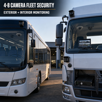 Système de caméra DVR pour camion et bus avec options de 4 à 8 caméras, caméras métalliques extérieures, caméras en plastique intérieures, GPS, WiFi, 4G et moniteur multi-tailles