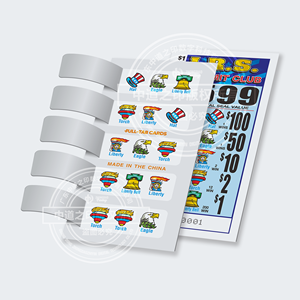 Cetakan keamanan kode batang kustom kartu Tab tarik pencetakan kartu lotere kemasan Premium & produk cetak dari pemasok tepercaya - Product Image 2