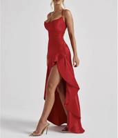 Robe de soirée élégante sans bretelles et dos nu à volants irréguliers, style célébrité, nouvelle collection printemps 2026 pour femmes