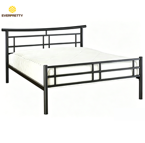 Set di Mobili per Appartamenti Arredati, Camere d'Albergo e Ostelli, <span class=keywords><strong>Letto</strong></span> Matrimoniale in Metallo dal Design Moderno per 2 Persone, Certificato CE - Product Image 4