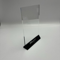 Support de menu de table en acrylique transparent en forme de T avec impression de logo personnalisé, support de carte de table A4 A5