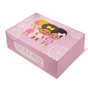 Individuelles Design quadratische Kunstpapier-Blume-Kinderspielzeugbox recycelbar Schnalle Boden-Flip-Box