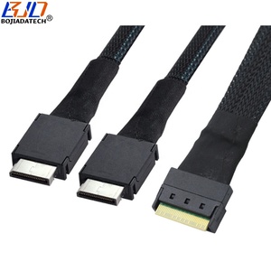 Slimline PCI-E 4.0 SFF-8654 8i zu Dual 2 Oculink SFF-8611 4i Port Splitter Adapter Datenverlängerungskabel 50CM 100CM auf Lager - Product Image 3