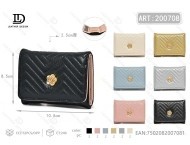 Portafoglio piccolo da donna a tre ante 11,5 X 8,5 X 3 cm in materiale PU stile minimalista per l'uso quotidiano - Product Image 1