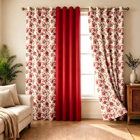 Ensemble de rideaux de fenêtre en fausse soie de luxe, 3 pièces, rideaux imprimés pour salon, chambre à coucher, vente en gros