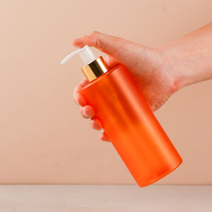 500 ml Transparent Gel Orange Parfum Shampooing Conditionneur Bouteilles 28/410mm Or Gauche Droite Pompe Valve Cylindre Bouteilles De Savon - Product Image 3