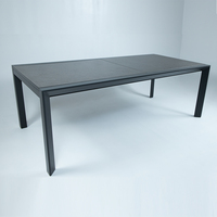 Ensemble de salle à manger d'extérieur moderne en aluminium avec table et chaises pour 10 à 12 personnes