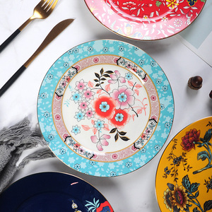<strong>British</strong> Floral Porcelain Plates Custom Design Ceramic Dinner Plate Set Elegant Cake <strong>Dish</strong> - Product Image 2