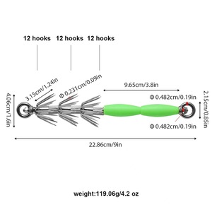 Amo da <span class=keywords><strong>pesca</strong></span> a doppio filo per polpi e calamari, amo luminoso per calamari, esca per gamberi per la <span class=keywords><strong>pesca</strong></span> commerciale - Product Image 6