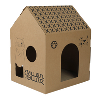 Maison pour chat en carton ondulé recyclable en vrac, cachette intérieure durable pour les besoins des grands magasins d'animaux