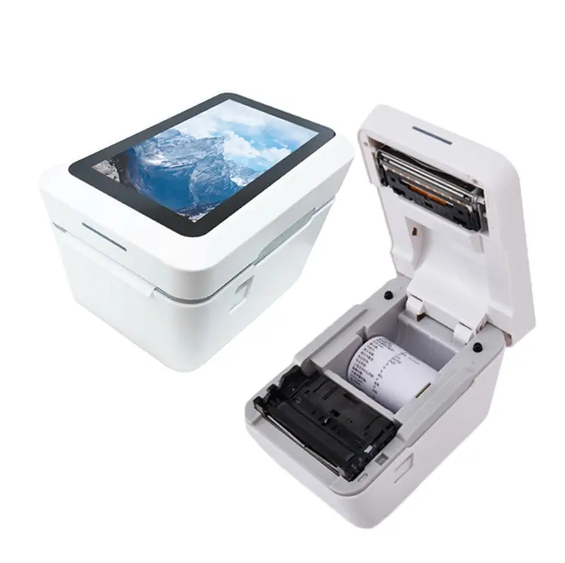 2021 Android 7.0 Frame Hotel System Touch Screen 7 inch Pos 58mm 80mm Label Printer Thermal