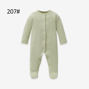 Venta al por mayor de algodón orgánico Interlock Baby Outfit Ropa Baby Footie - Product Image 3