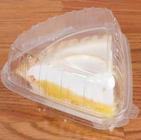 Boîte à gâteau triangulaire transparente en PET, jetable, biodégradable, en matériaux recyclés, de qualité alimentaire, avec revêtement UV et logo personnalisé