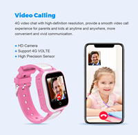 Reloj inteligente para niños con GPS de pantalla pequeña con tarjeta SIM 4G, teléfono SOS, videollamada, podómetro, juegos, reloj inteligente para niños con linterna