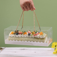 Boîtes à emporter d'emballage alimentaire poignée en corde boulangerie gâteau emballage boîte conteneur Transparent personnalisé Cupcake boîtes avec fenêtre populaire