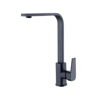 Robinet à tube plat carré en acier inoxydable mélange d'eau chaude froide en alliage de zinc pour évier de cuisine de salle de bain monotrou
