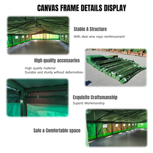 Carpa de Lona Impermeable de Doble Capa Chenya, Color Verde Militar, Sudáfrica, Militar, de Una Habitación, para Cuatro Estaciones, para 50 Personas, con Toldo UPF - Product Image 6