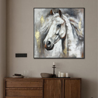 Peinture à l'huile artisanale sur mesure de grande taille, nature morte originale, style classique et créatif, cadre carré pour la décoration intérieure