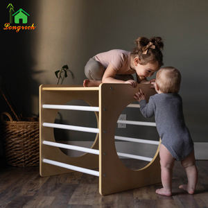 <span class=keywords><strong>Arche</strong></span> en <span class=keywords><strong>bois</strong></span> pour enfants, cadre d'escalade triangulaire avec toboggan, ensemble d'arbres pour plantes grimpantes - Product Image 3