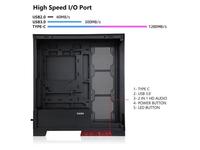 Boîtier PC de jeu SAMA 4503, boîtier d'ordinateur de tour moyenne ATX, conception de carte mère à branchement arrière, panneau latéral transparent en verre trempé