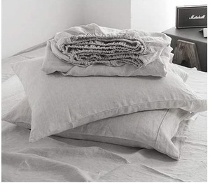 Bộ Ga Trải Giường 100% Vải Lanh Hình Thoi, Bộ Ga Giường Vải Lanh Pháp Đã Giặt Được 4 Chiếc - Product Image 4