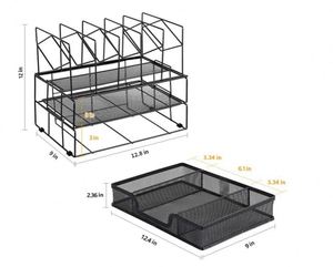 <b>Metal</b> Mesh Office Supplies Desk Organizers and Accessories Multi-Purpose Desktop Organizer <b>File</b> Organizer - Product Image 2