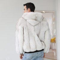 Automne hiver chaud confortable charmant Style vêtements d'extérieur en vraie fourrure de renard vêtements d'extérieur ourlet manchette fil porter chapeau manteau OEM personnalisé pour les hommes