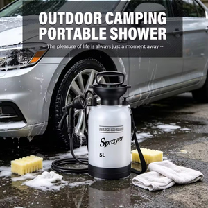 Portable 5L Stainless Steel Folding Sprayer Outdoor <b>Camping</b> Shower for Toilet Use Car Cigarette Lighter Powered - Product Image 1