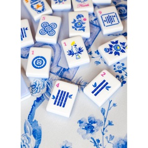 160Pcs Blue-<b>and</b>-White Porcelain Acrylic Luxury Durable American Mahjong Tiles - Product Image 3