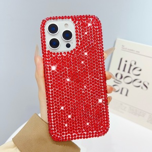 Chói Rhinestone điện thoại trường hợp bạc hồng đỏ Bling kiệt tác cuối cùng tuyên bố thời trang chống sốc điện thoại trường hợp đối với iPhone - Product Image 3