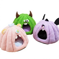Nid de Monstre Transfrontalier : Lit en Peluche pour Chat et Chien, Chaud et Respirant Toutes Saisons, Nid d'Animaux pour Halloween