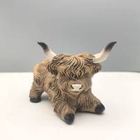 Ensemble de figurines créatives en résine de vache des Highlands - Statuette d'animal mignonne pour la décoration de table d'entrée de la maison ou comme cadeau