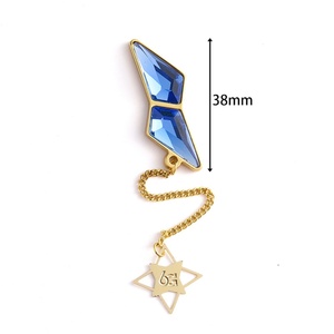 Insignia Metálica Magnética de Alta Calidad, Diseño de Joyas con Diamantes Azules Plateados en Relieve, de Lujo y Gran Venta - Product Image 3