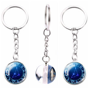 Bola de cristal creativa con 12 signos del zodiaco que brillan en la oscuridad constelación estrella <span class=keywords><strong>Atlas</strong></span> llavero de Metal colgante joyería regalo de cumpleaños - Product Image 5