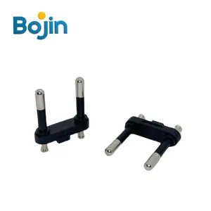 Brazil colokan 2 pin masukkan pin bulat soket listrik BR 4.0MM konektor bagian laki-laki berongga pin padat fitting colokan terminal Kuningan