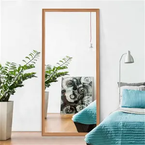 Minimaliste Grand Décoratif En Bois Encadré de Dressage Pleine Longueur Miroir de Sol