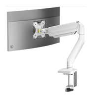 Bras de moniteur double fixation, pince de bureau / panneau perforé, double fixation, écran de 15 à 32 pouces, réglable en hauteur et pivotant