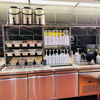 Comptoir d'armoire de barre de thé de bulle de café avec l'évier/usine en acier inoxydable faite sur commande de station de travail de cocktail de gloire de Restaurant