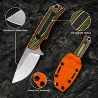 Couteau à lame fixe tactique de survie, de chasse, de camping et d'usage quotidien (EDC) avec lame en acier 5cr15 OEM, manche en G10 et étui K.